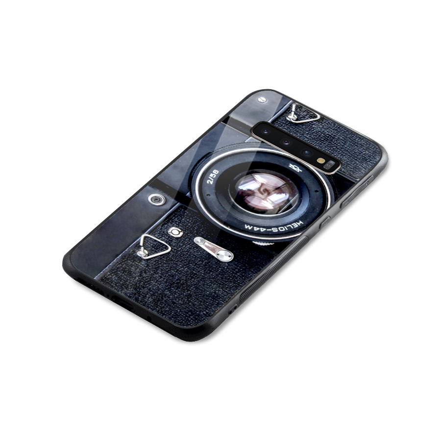 Classic Camera Glass Back Case for Galaxy S10 Plus