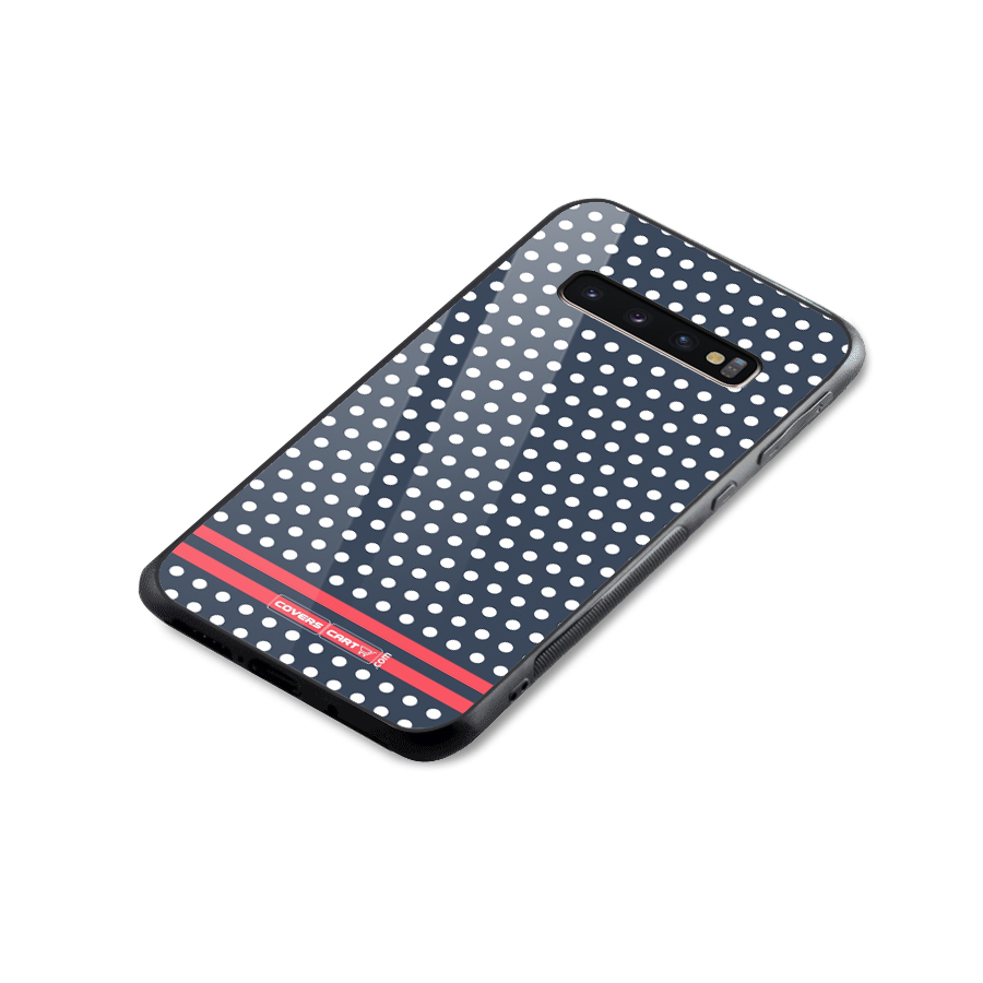 Classic Polka Dots Glass Back Case for Galaxy S10 Plus