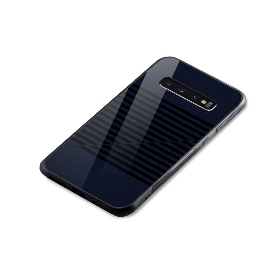 Classic Stripes Cut Glass Back Case for Galaxy S10 Plus