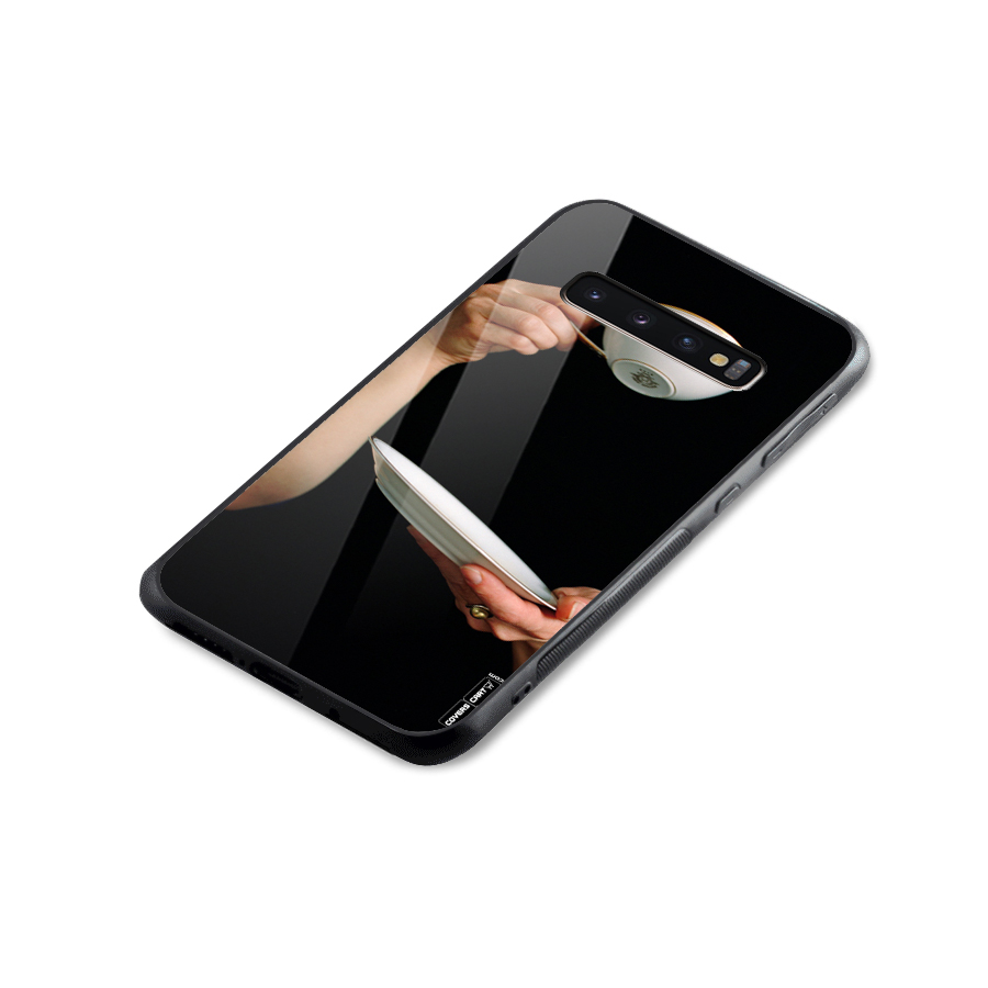Classic Tea Cup Glass Back Case for Galaxy S10 Plus