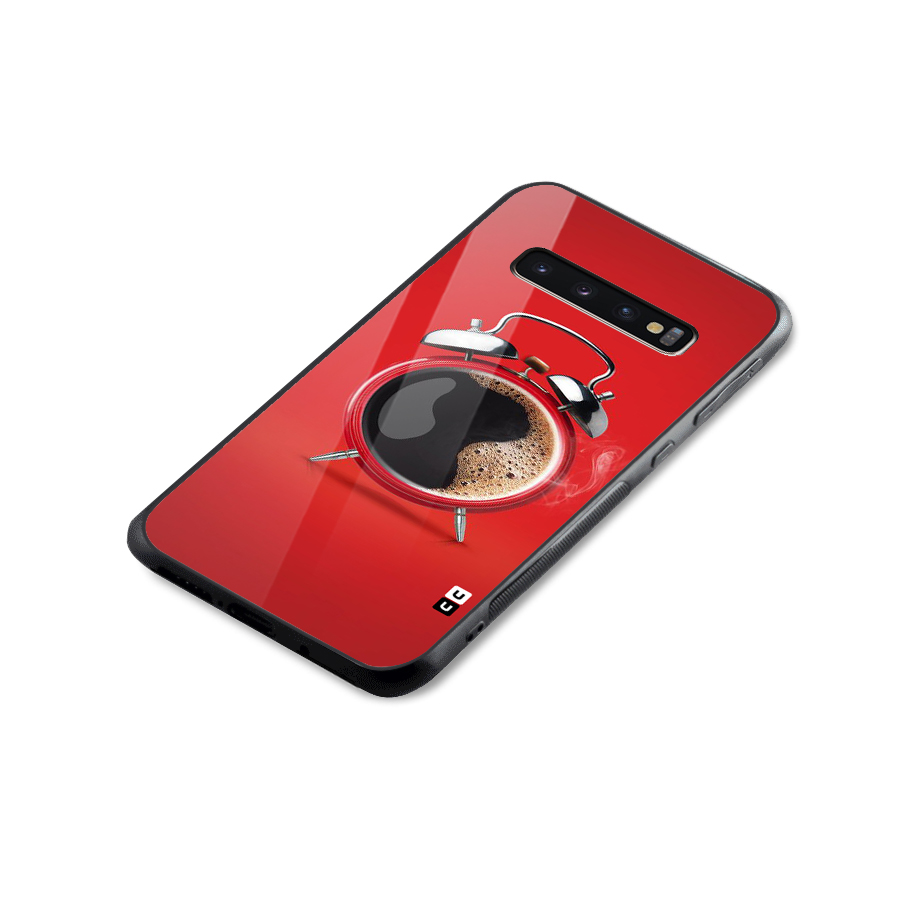 Coffee Clock Glass Back Case for Galaxy S10 Plus