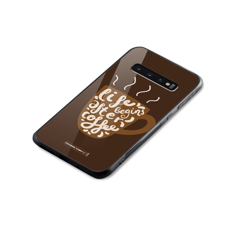 Coffee Mug Glass Back Case for Galaxy S10 Plus