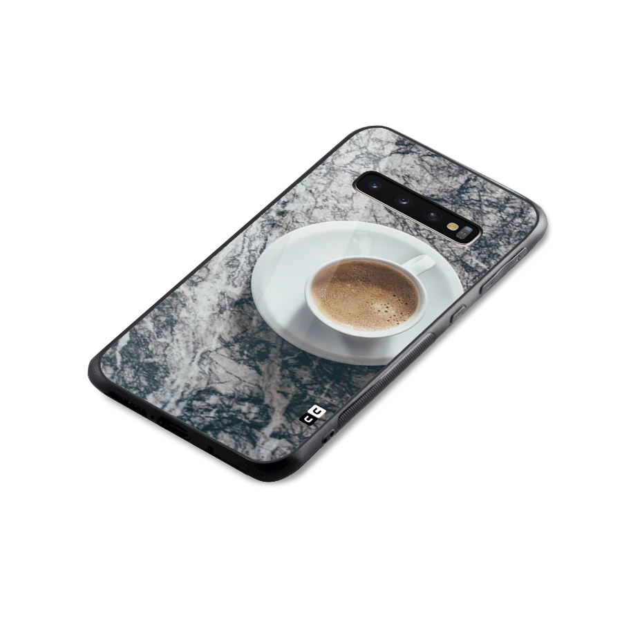 Coffee On Marble Glass Back Case for Galaxy S10 Plus