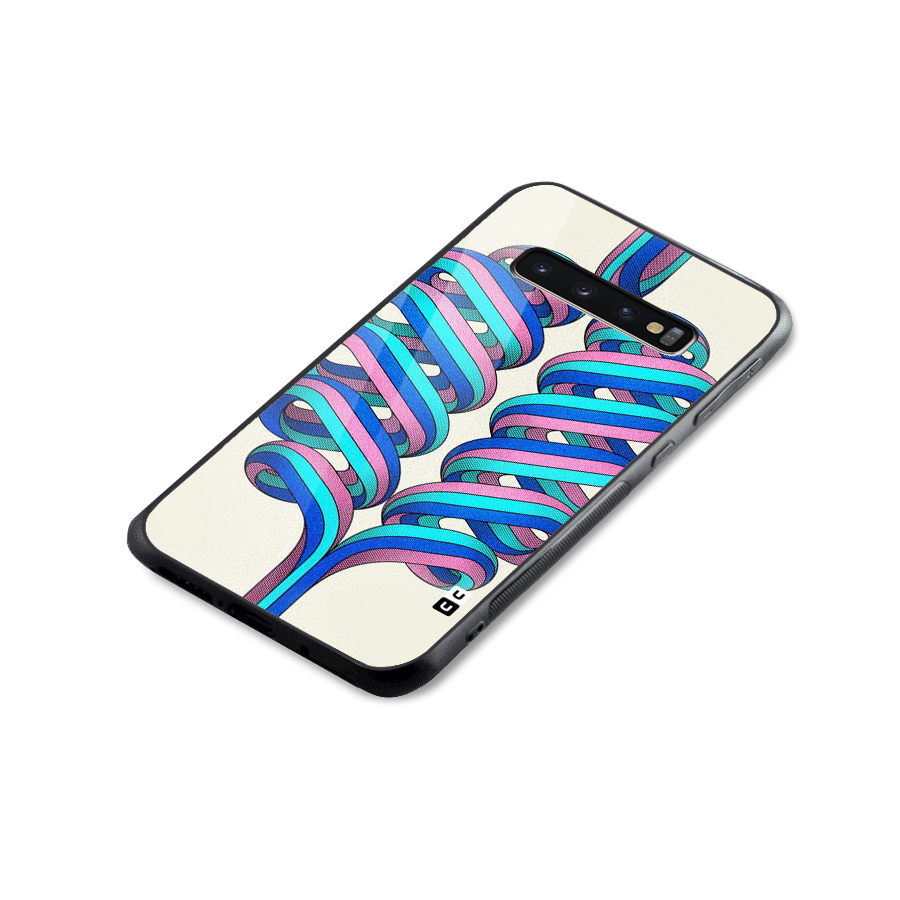Coil Abstract Pattern Glass Back Case for Galaxy S10 Plus