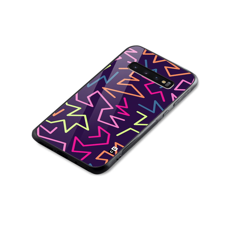 Colored Lines Glass Back Case for Galaxy S10 Plus