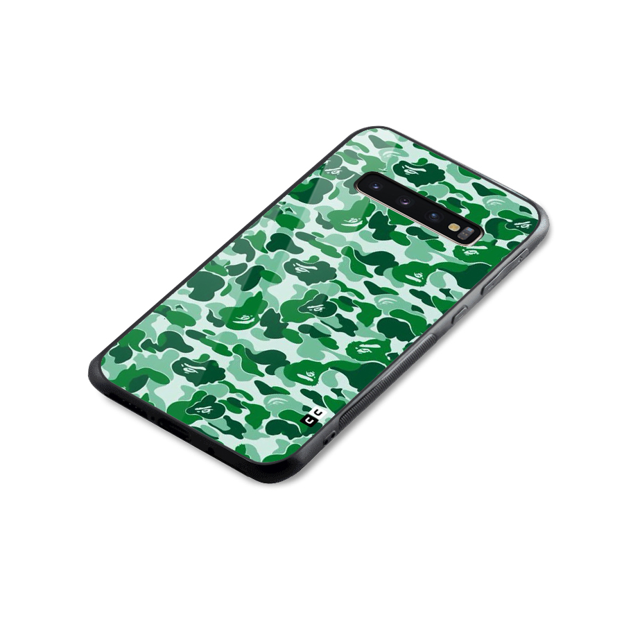 Colorful Camouflage Glass Back Case for Galaxy S10 Plus