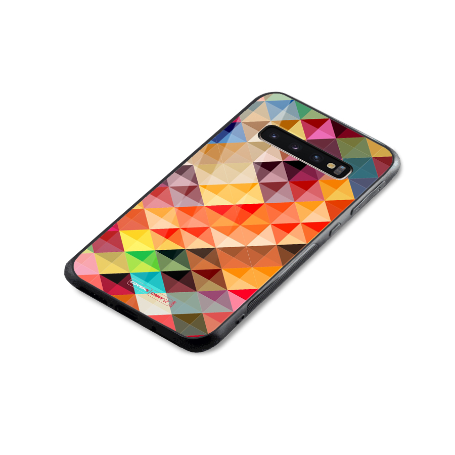 Colorful Cubes Glass Back Case for Galaxy S10 Plus