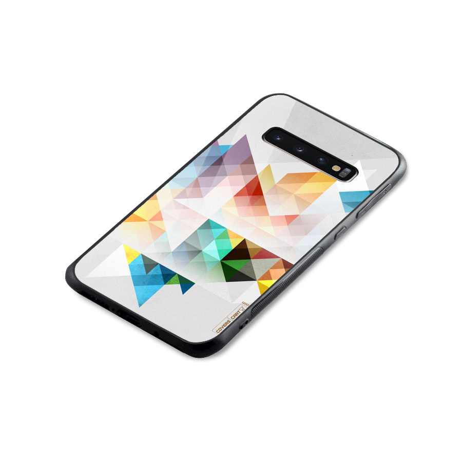 Colorful Geometric Art Glass Back Case for Galaxy S10 Plus