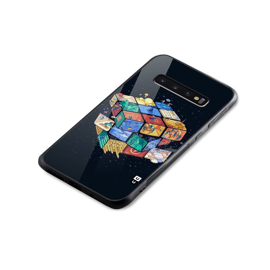 Coloured Rubic Glass Back Case for Galaxy S10 Plus
