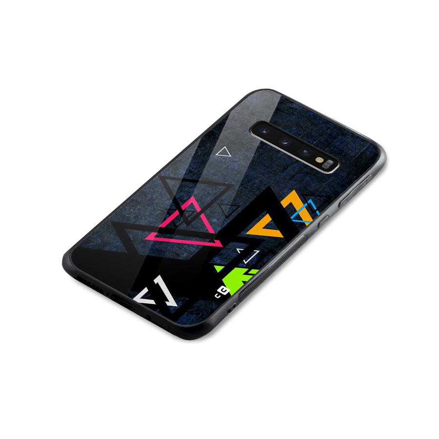 Coloured Triangles Glass Back Case for Galaxy S10 Plus