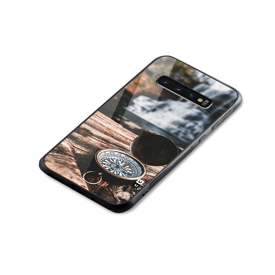 Compass Travel Glass Back Case for Galaxy S10 Plus