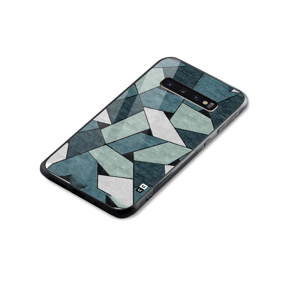 Concrete Green Abstract Glass Back Case for Galaxy S10 Plus