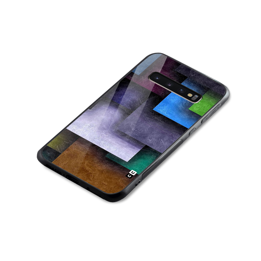 Concrete Squares Glass Back Case for Galaxy S10 Plus