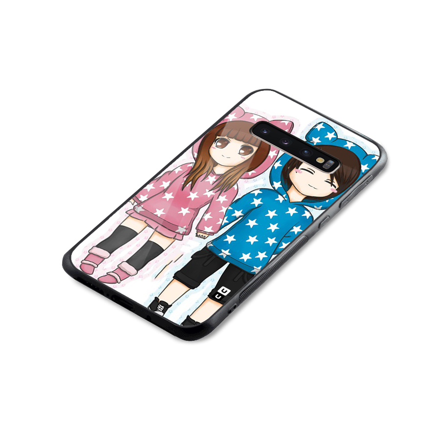 Couple In Stars Glass Back Case for Galaxy S10 Plus