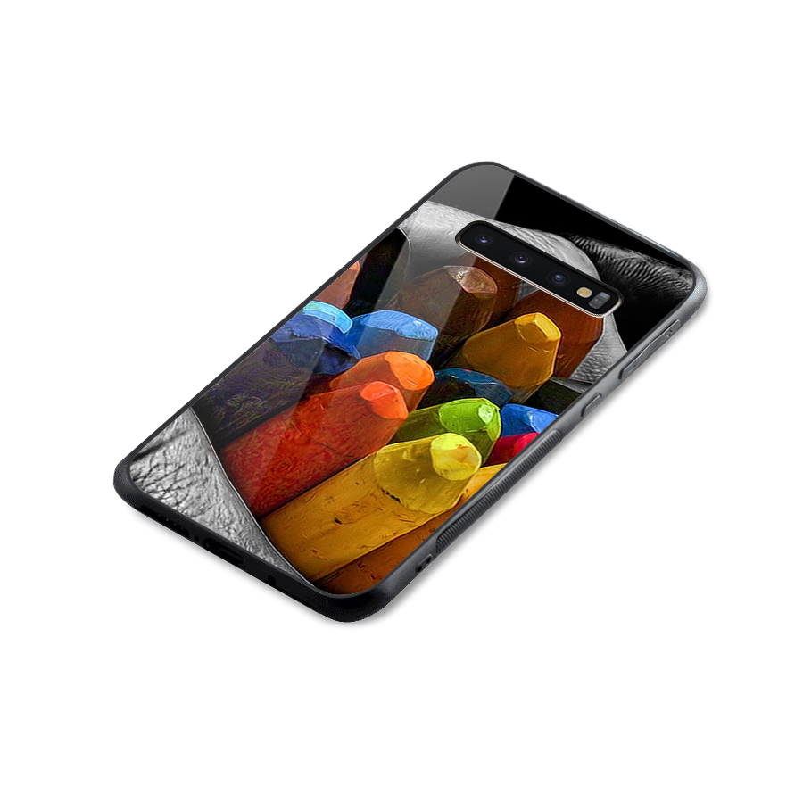 Crayons Beautiful Glass Back Case for Galaxy S10 Plus