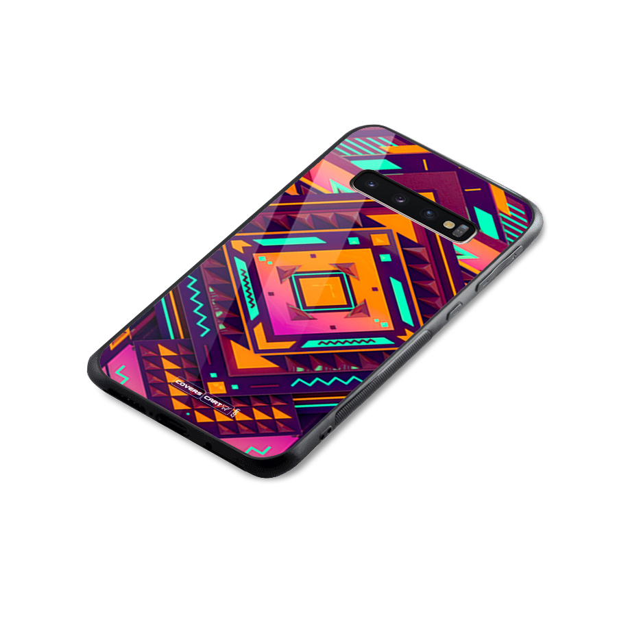 Creative Rhombus Glass Back Case for Galaxy S10 Plus
