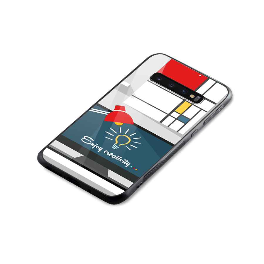 Creative Workspace Design Glass Back Case for Galaxy S10 Plus