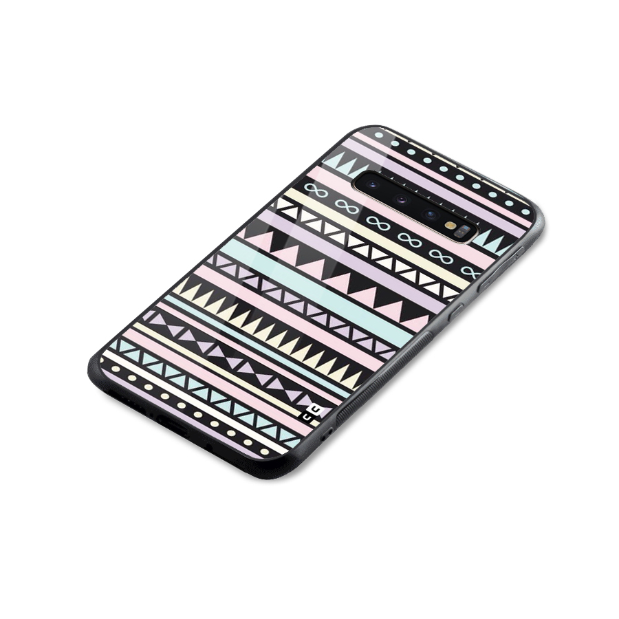 Cute Chev Pattern Glass Back Case for Galaxy S10 Plus
