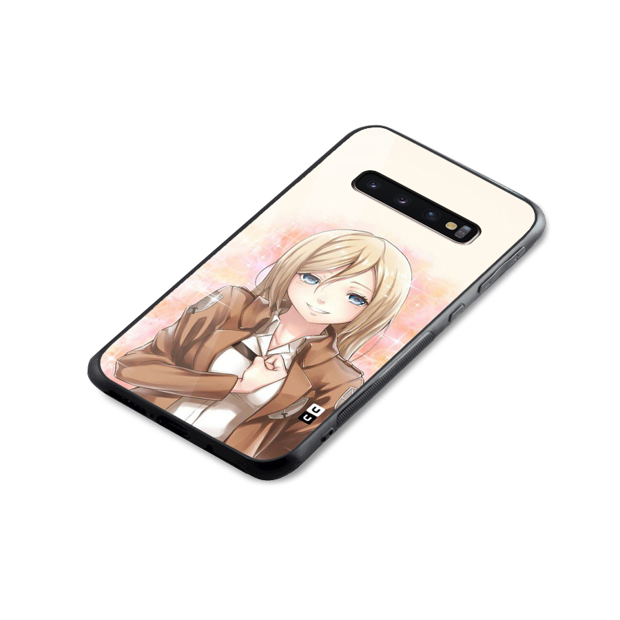 Cute Girl Art Glass Back Case for Galaxy S10 Plus