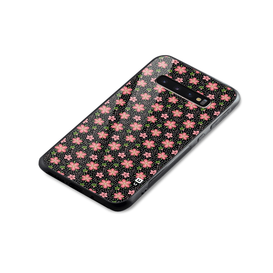Cute Tiny Flowers Glass Back Case for Galaxy S10 Plus