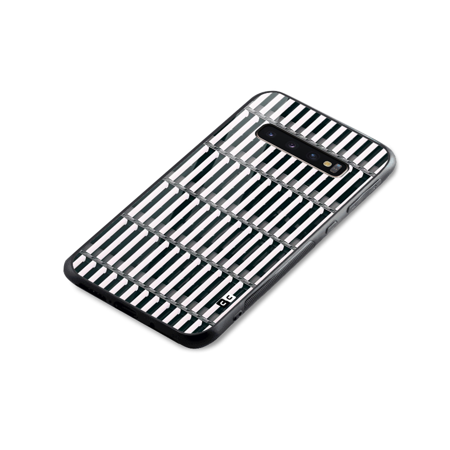 Dark Lines Pattern Glass Back Case for Galaxy S10 Plus