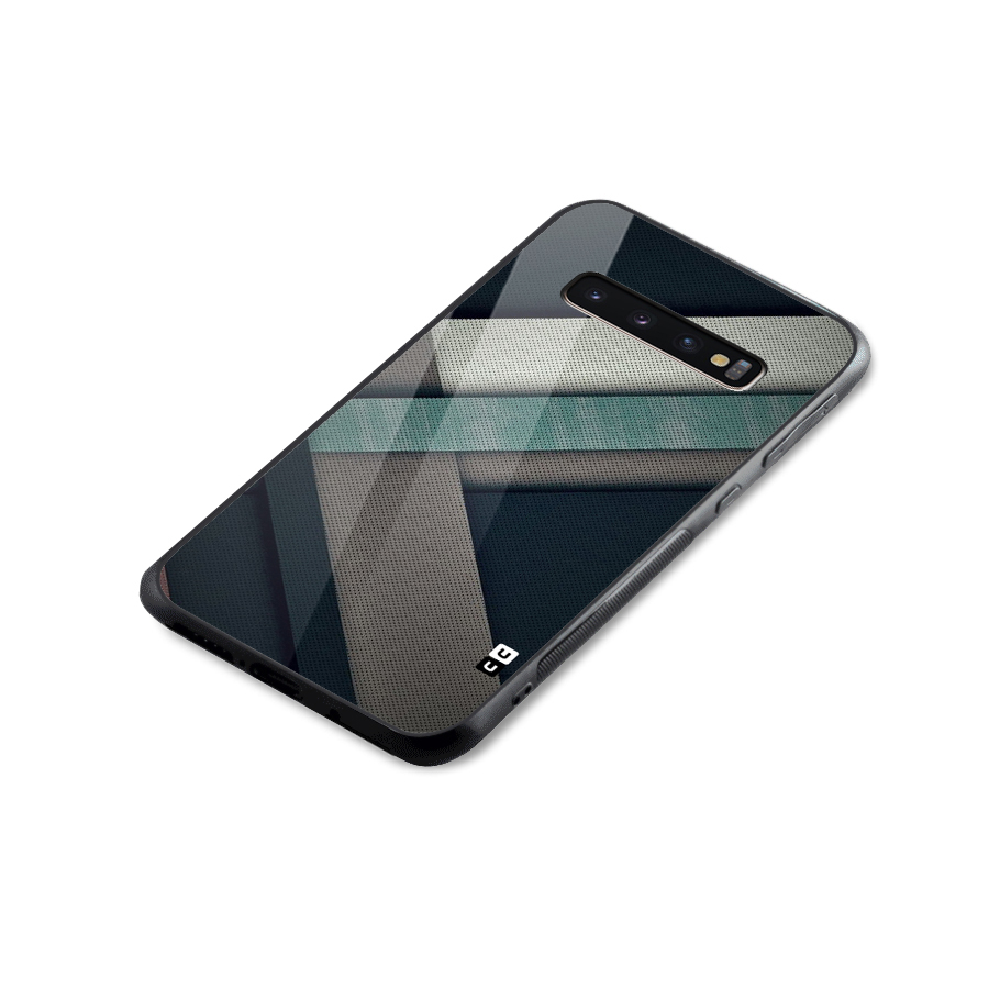 Dark Stripes Glass Back Case for Galaxy S10 Plus
