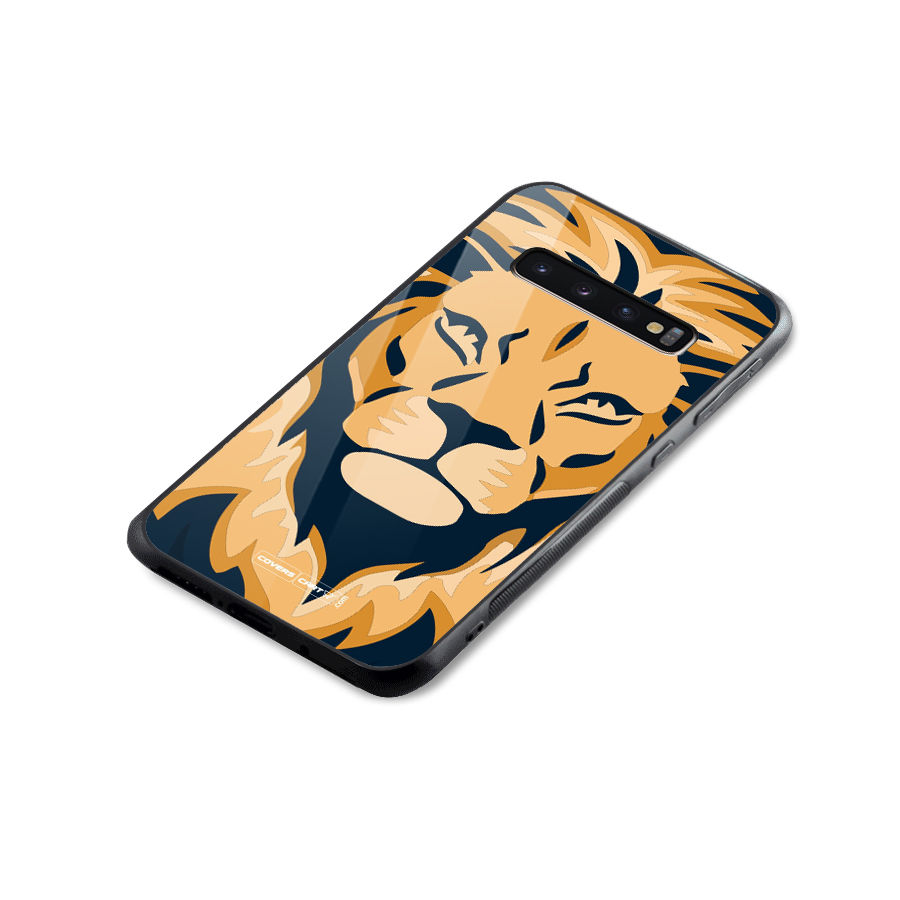 Designer Lion Glass Back Case for Galaxy S10 Plus