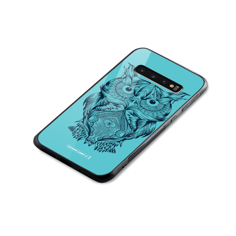 Designer Owl Glass Back Case for Galaxy S10 Plus