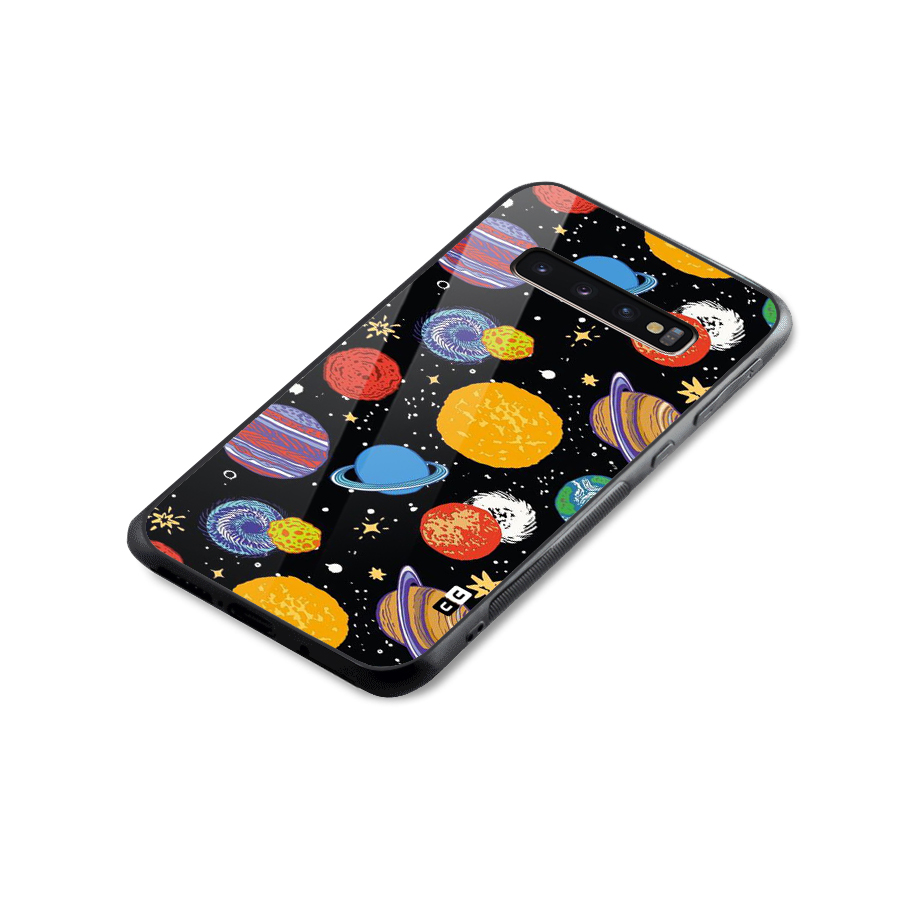 Designer Planets Glass Back Case for Galaxy S10 Plus