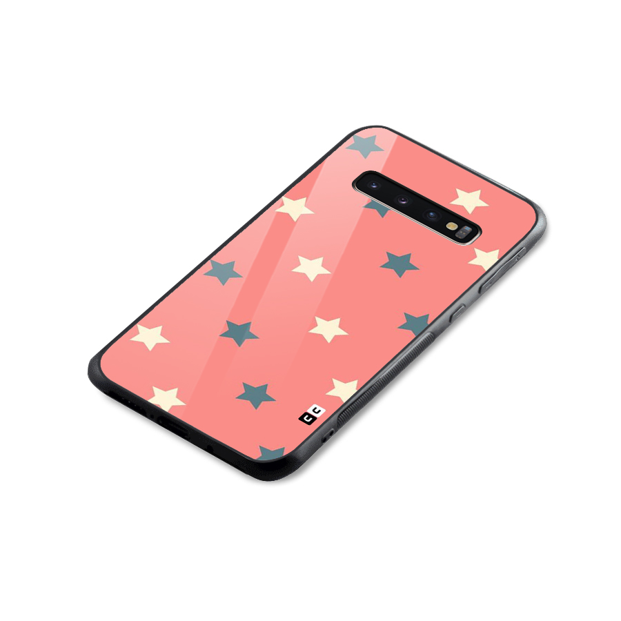 Diagonal Stars Glass Back Case for Galaxy S10 Plus