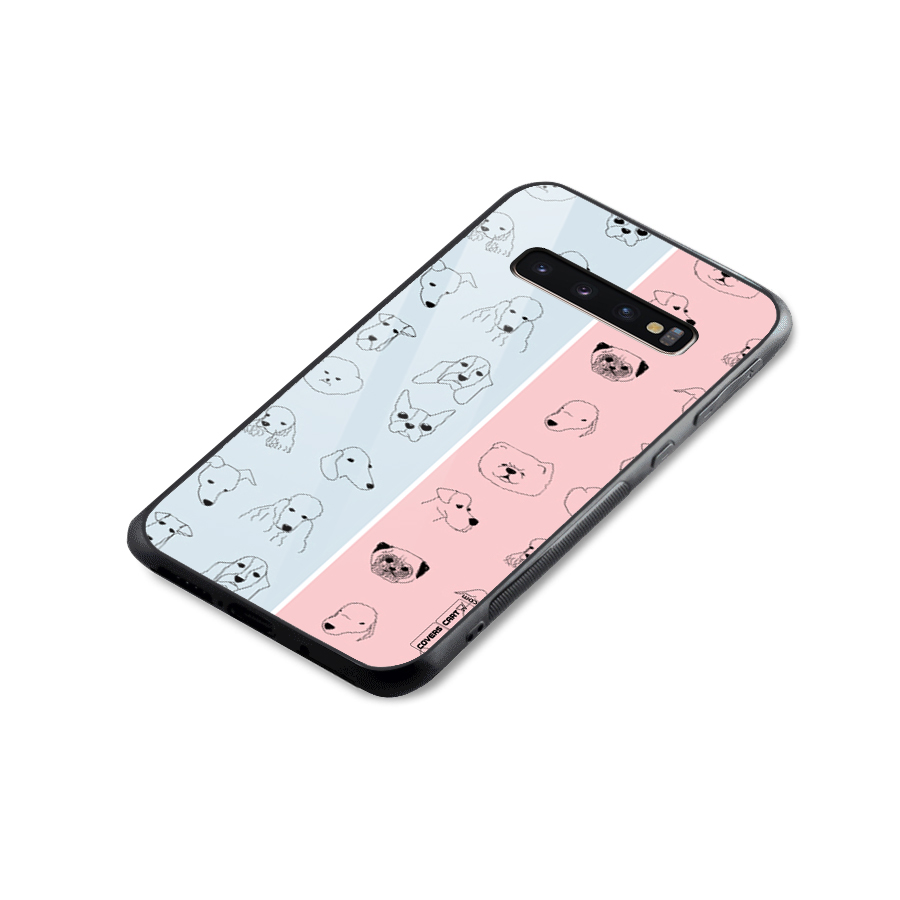 Dog Cat And Cow Glass Back Case for Galaxy S10 Plus