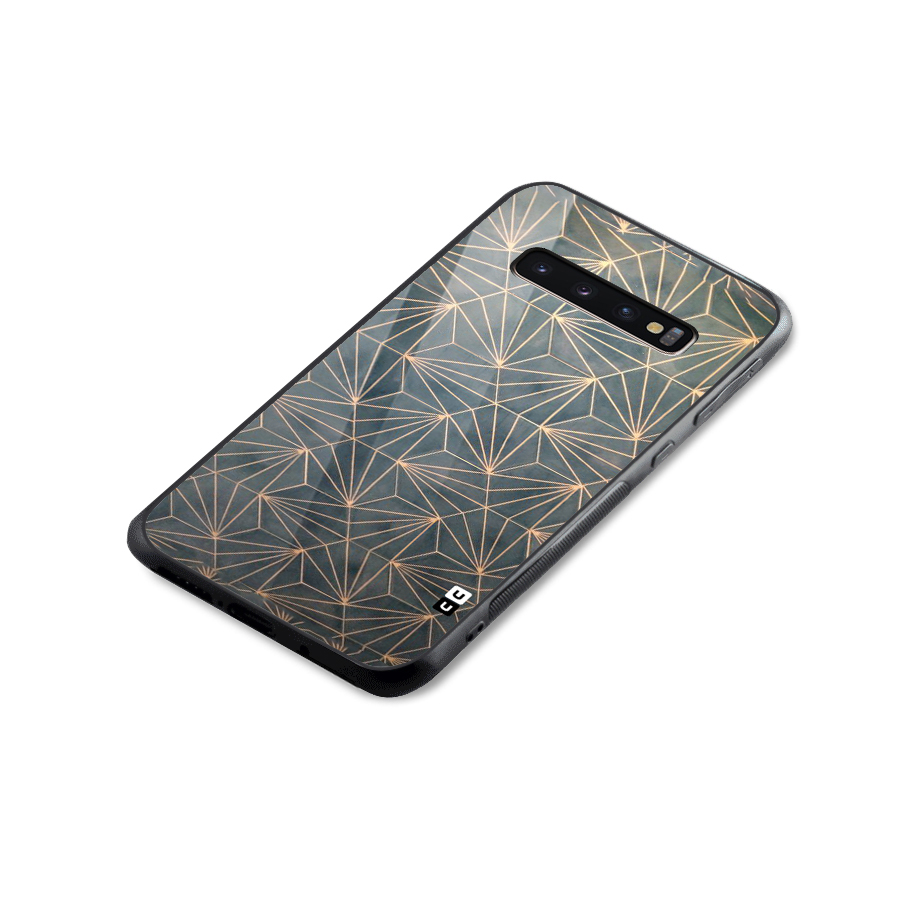 Dotted Lines Pattern Glass Back Case for Galaxy S10 Plus