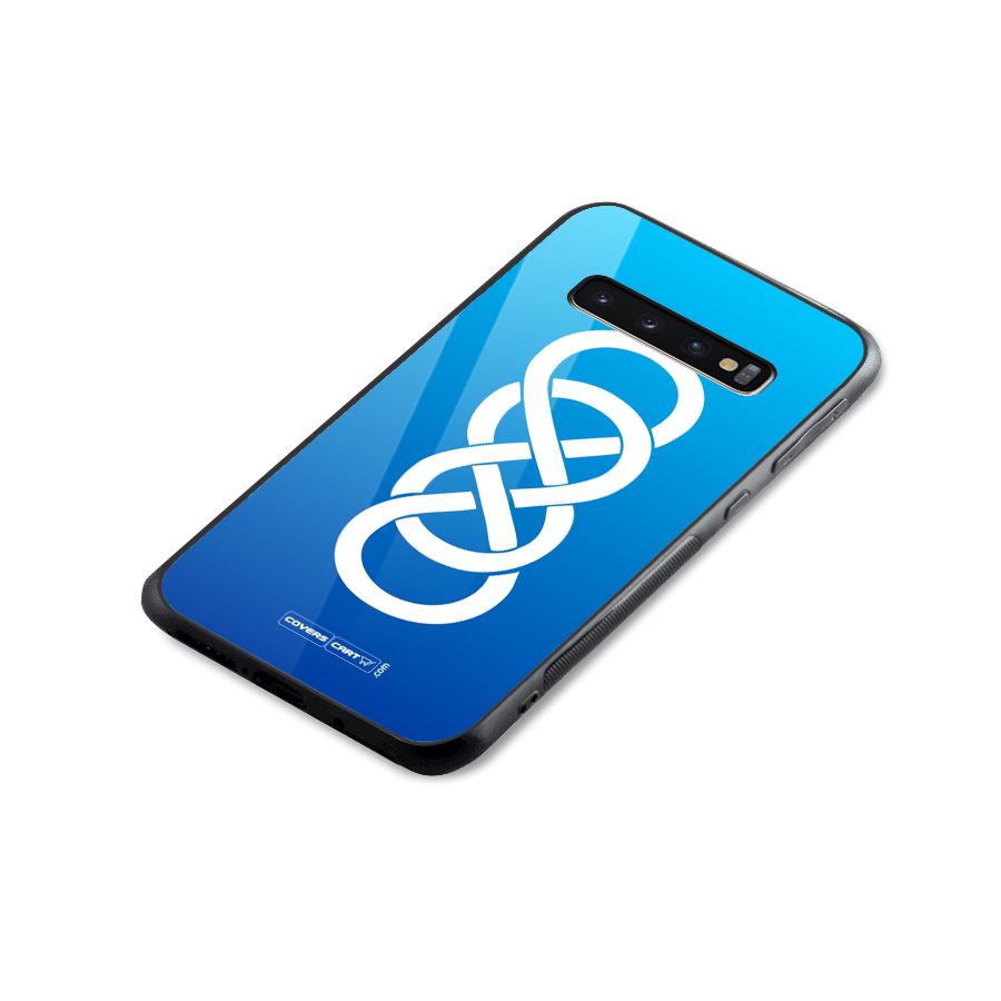 Double Infinity Blue Glass Back Case for Galaxy S10 Plus