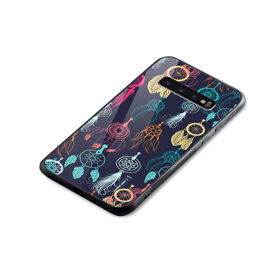 Dream Catcher Pattern Glass Back Case for Galaxy S10 Plus