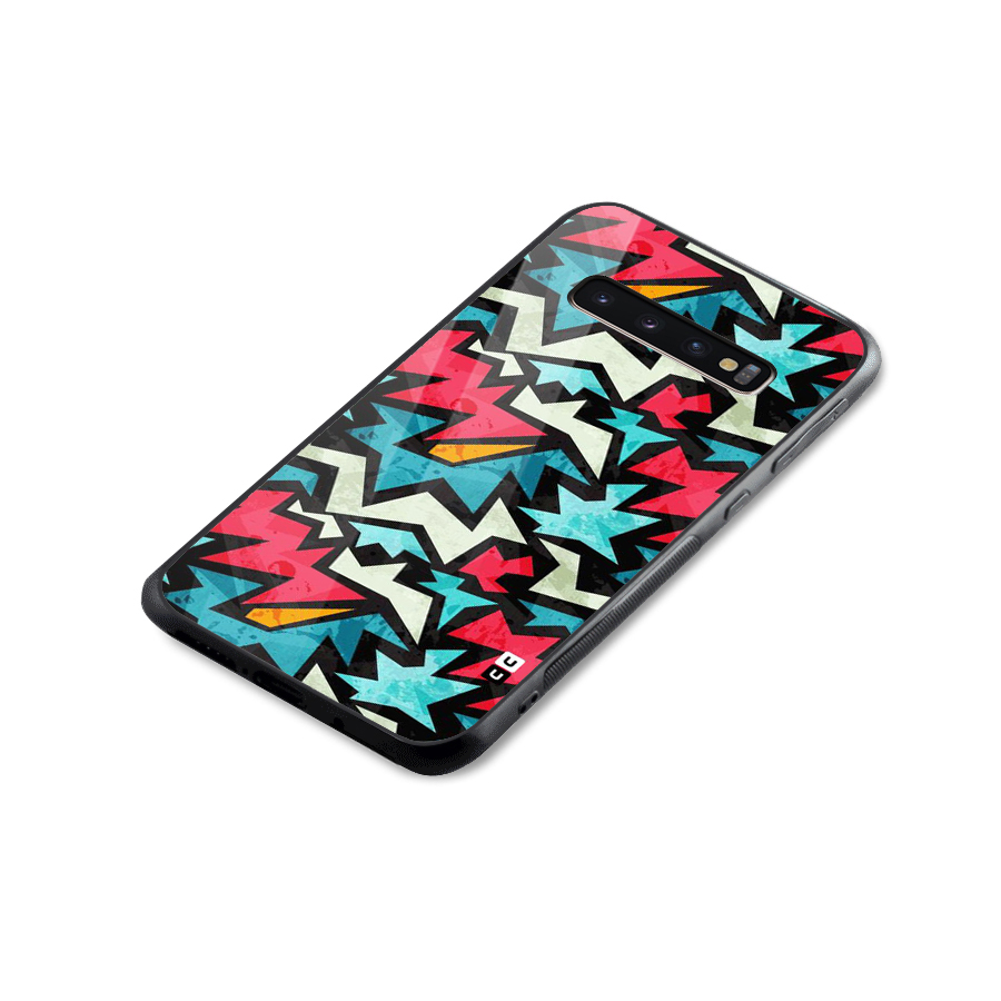 Electric Color Design Glass Back Case for Galaxy S10 Plus
