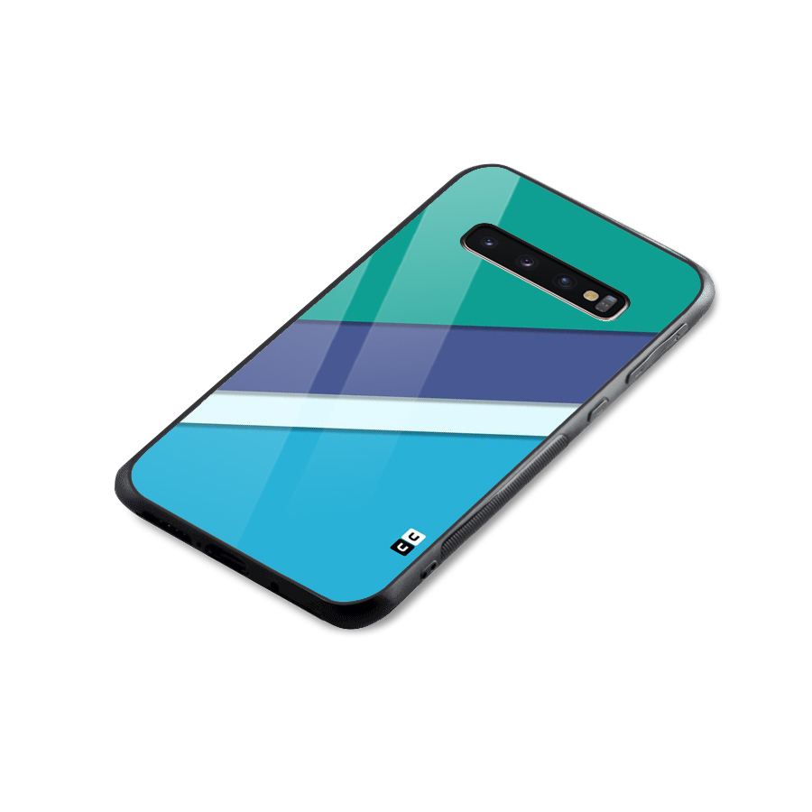 Elegant Colored Stripes Glass Back Case for Galaxy S10 Plus