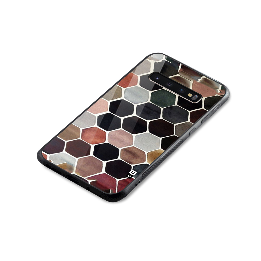Elite Pastel Hexagons Glass Back Case for Galaxy S10 Plus