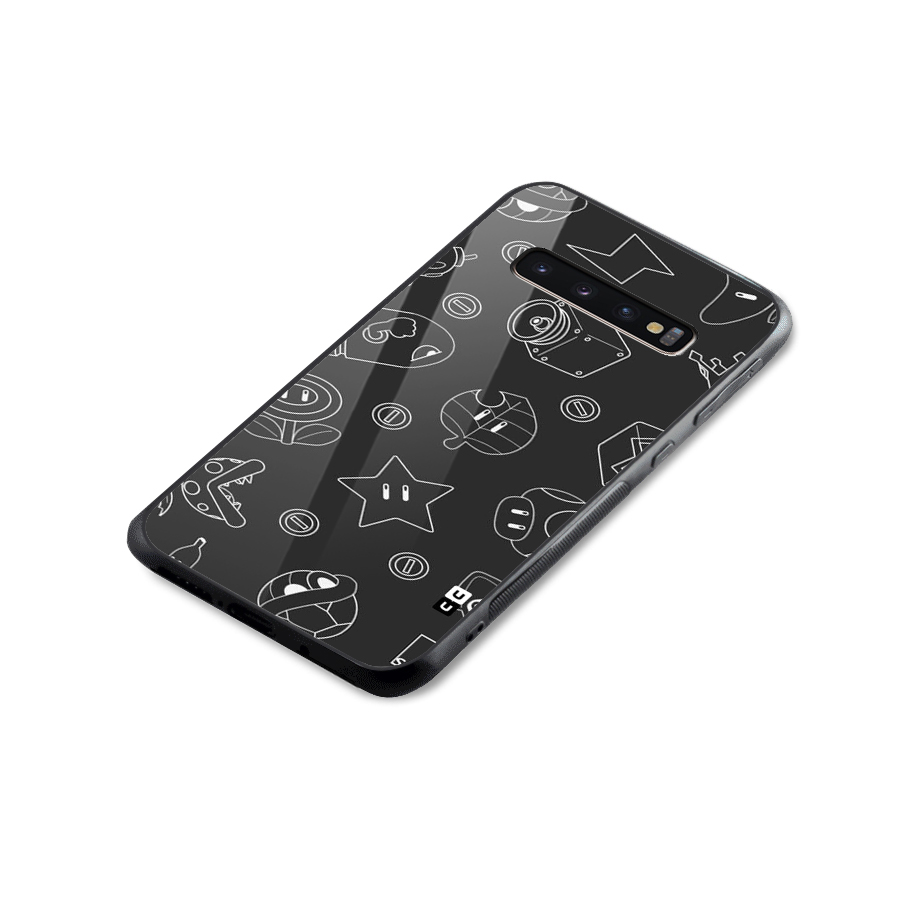 Face Mishchief Glass Back Case for Galaxy S10 Plus