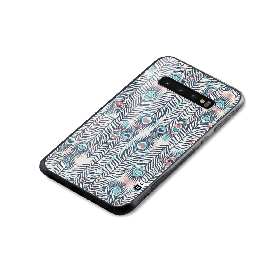 Feather Art Glass Back Case for Galaxy S10 Plus