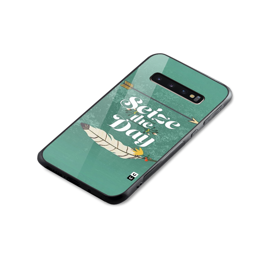 Feather Seize Glass Back Case for Galaxy S10 Plus
