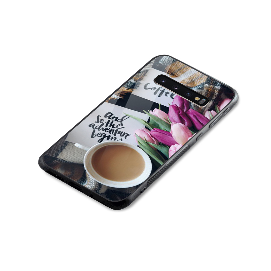 Floral Adventure Glass Back Case for Galaxy S10 Plus