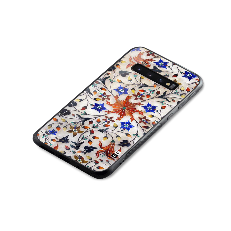 Floral Vintage Bloom Glass Back Case for Galaxy S10 Plus