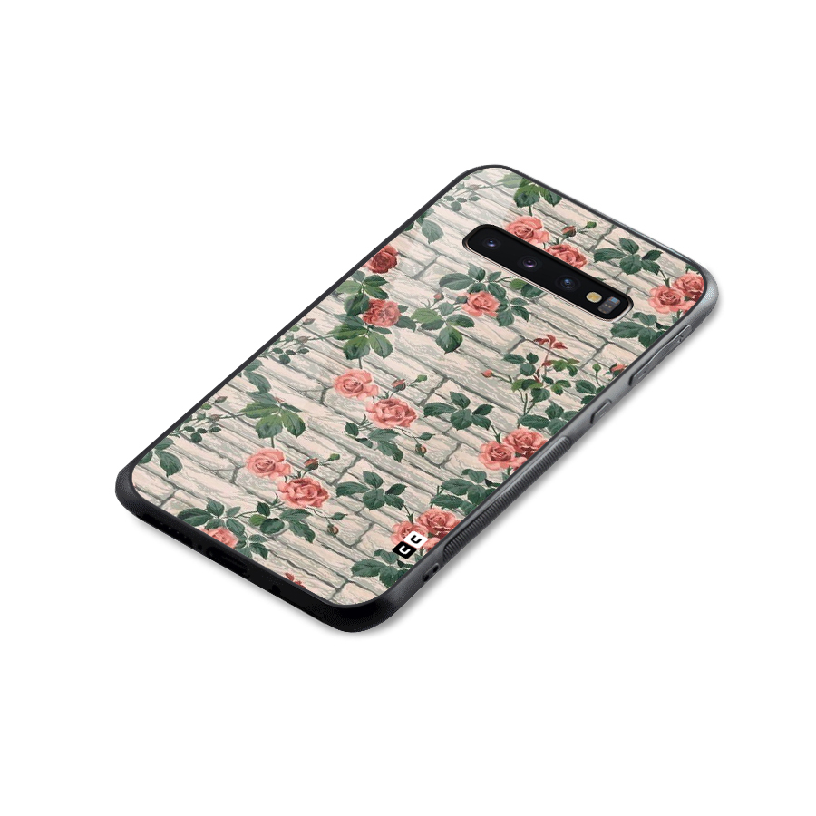 Floral Wall Design Glass Back Case for Galaxy S10 Plus