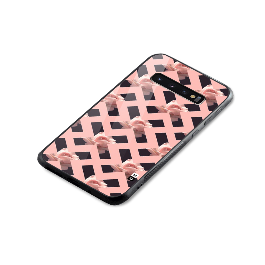 Floral X Design Glass Back Case for Galaxy S10 Plus