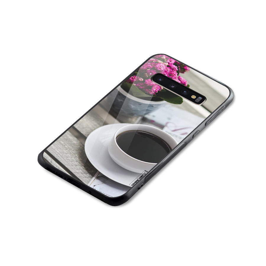 Flower And Blend Glass Back Case for Galaxy S10 Plus