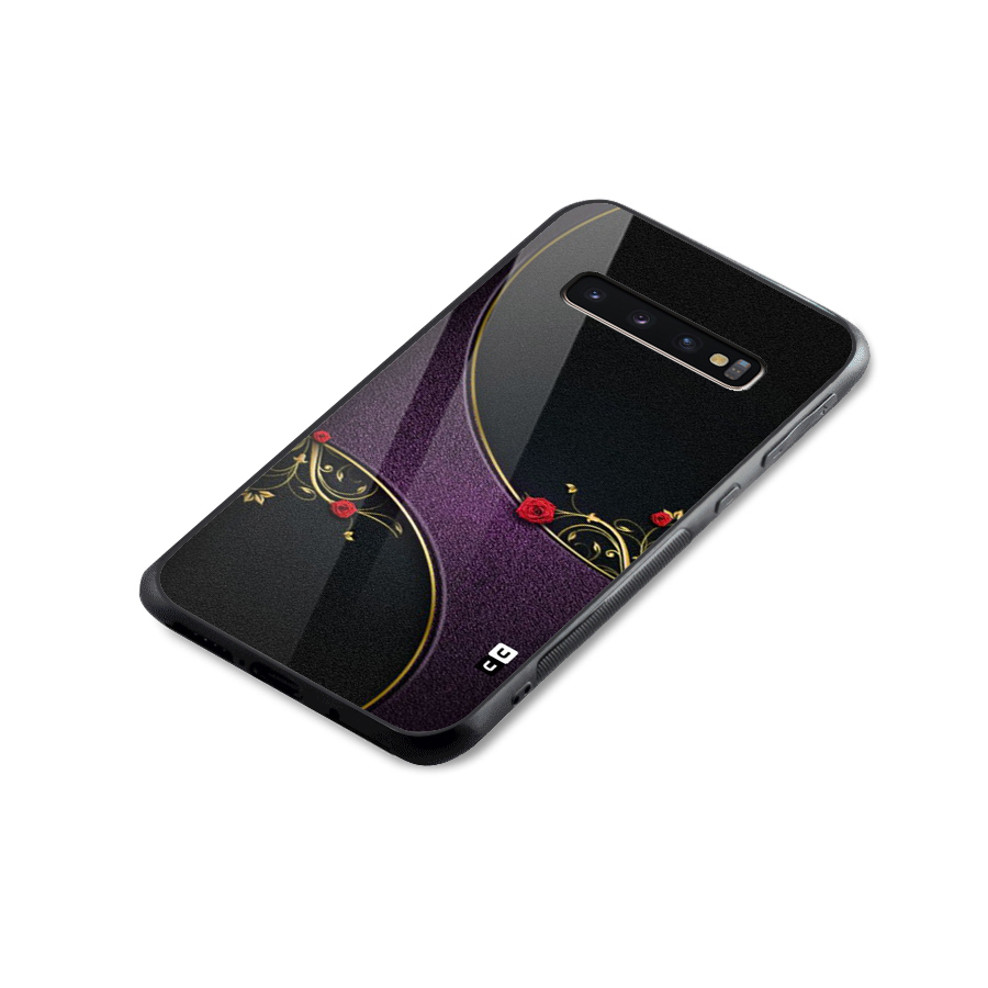 Flower Curves Glass Back Case for Galaxy S10 Plus