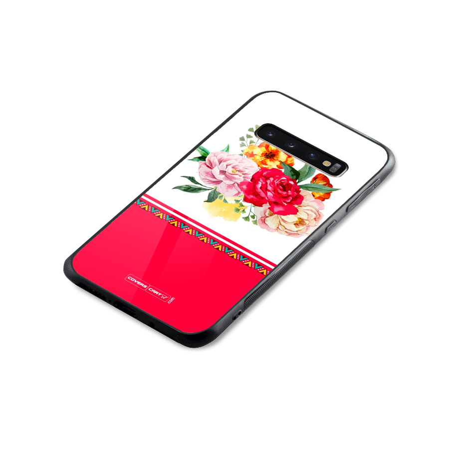 Flower Fusion Glass Back Case for Galaxy S10 Plus