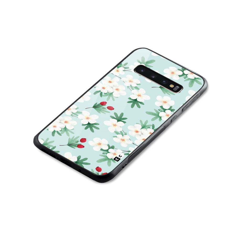 Flowers Pastel Glass Back Case for Galaxy S10 Plus