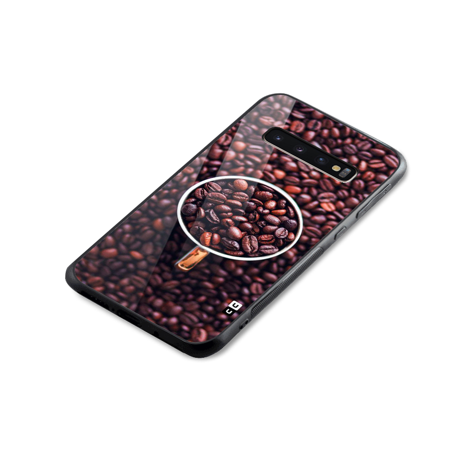Focus Coffee Beans Glass Back Case for Galaxy S10 Plus