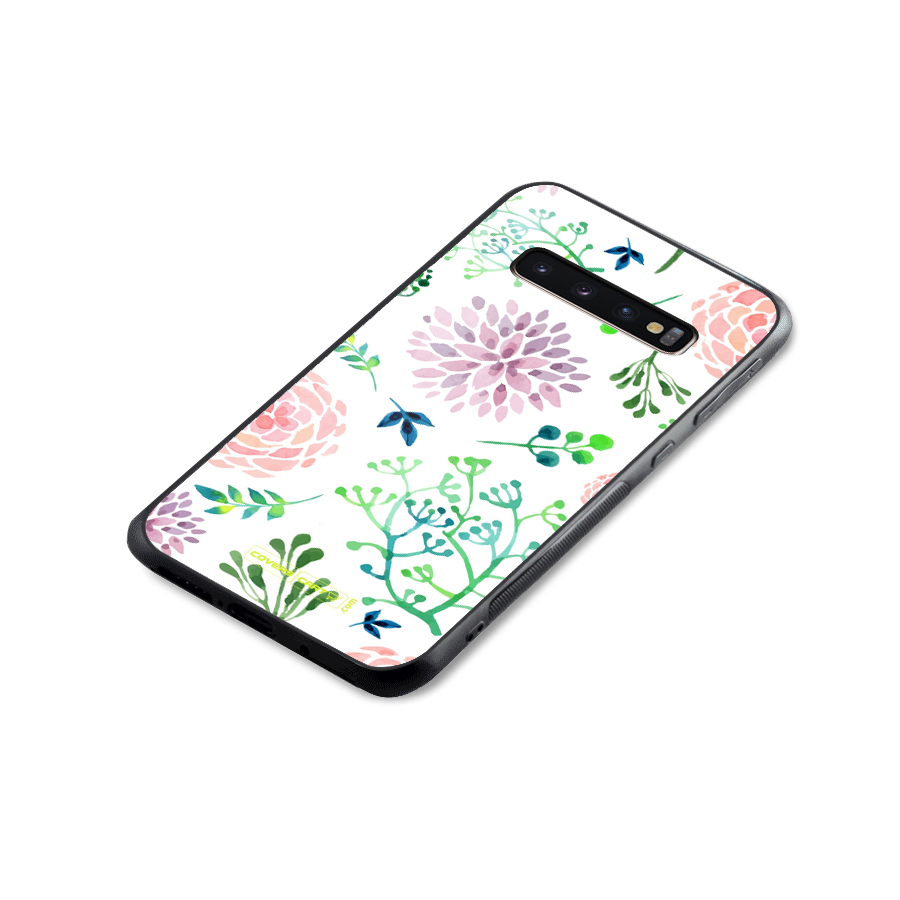 Fresh Floral Glass Back Case for Galaxy S10 Plus